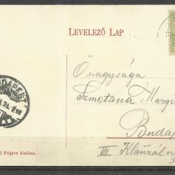 1905. - Gőzhajó állomás és uszodal - futott -képeslap - Balatonfüred