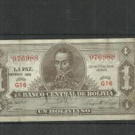 1928.- Bolivia -un boliviano papírpénz
