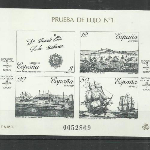 1987.- Spanyolország - MNH/** - vágott blokk - Bélyegkiállítás