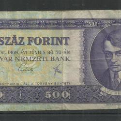 1969.- 500 forint - H sorozat - használt