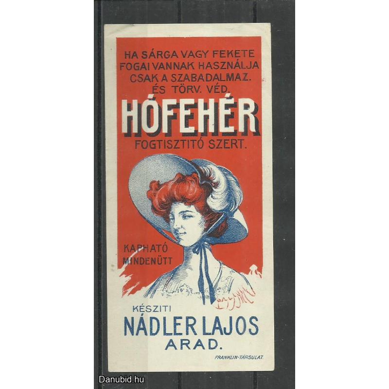 1920.-  1 db számolócédula - Hófehér - Fogtisztító - Arad