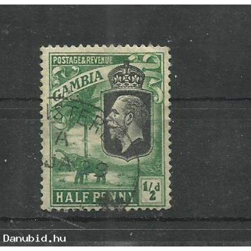 1929. - Anglia - Gambia - pecsételt -1/2d
