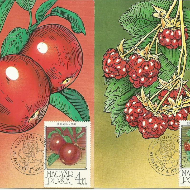 1986. - Gyümölcsök sor - MNH/** - Carte Maximum 6 db