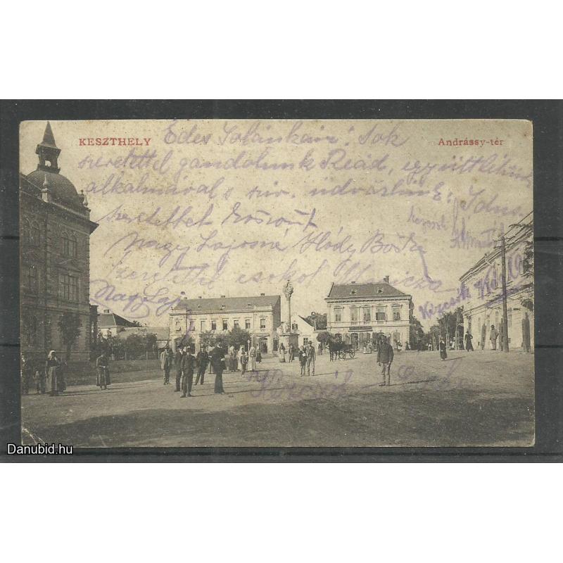 1911.- Keszthely Andrássy - tér - képeslap