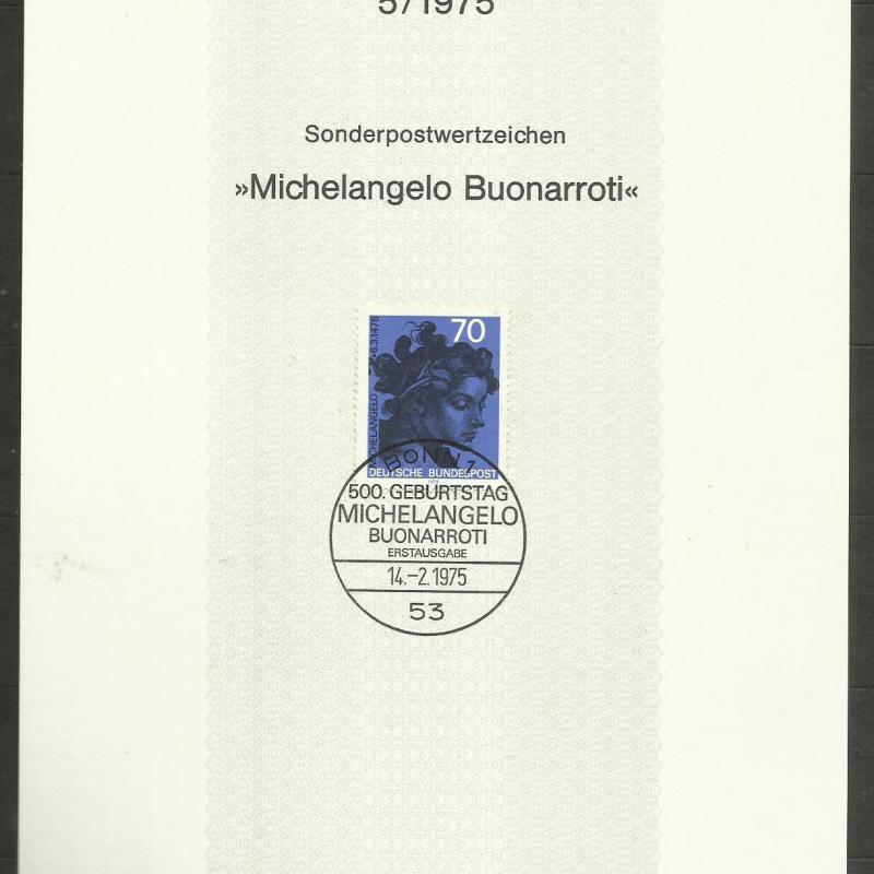 Elsőnapi bélyegzés - 1975 - " Michelangelo" - bélyeg