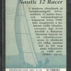 2001.- MATÁV - Magyar Telefonkártya - Quadriga Nautic 12 vitorlás