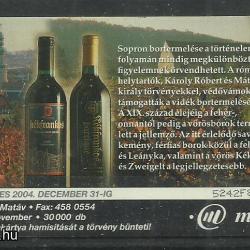 2000.- MATÁV - Magyar Telefonkártya - Sopron - bórvidék