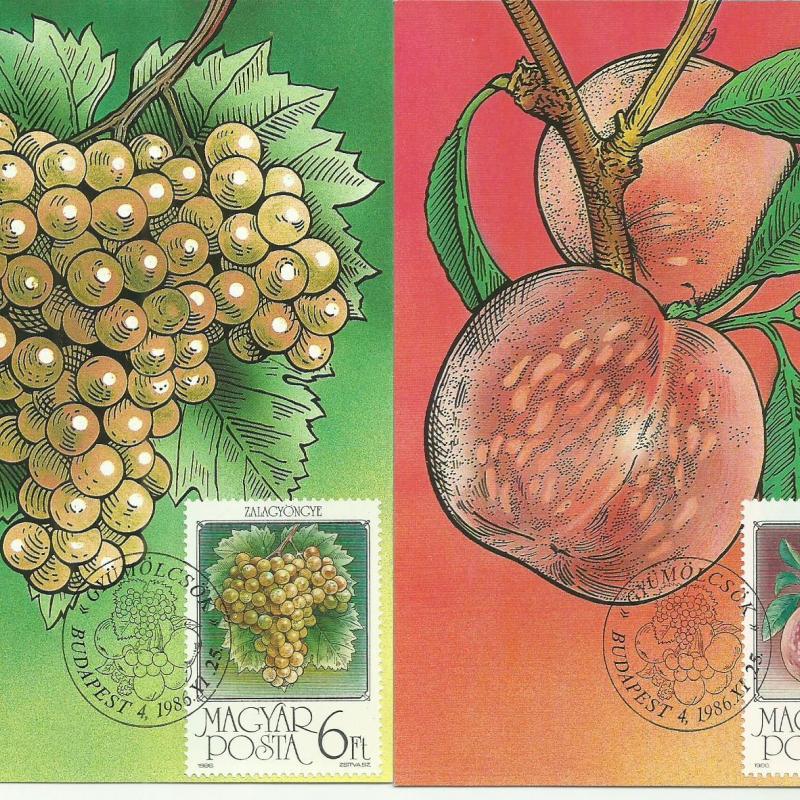 1986. - Gyümölcsök sor - MNH/** - Carte Maximum 6 db