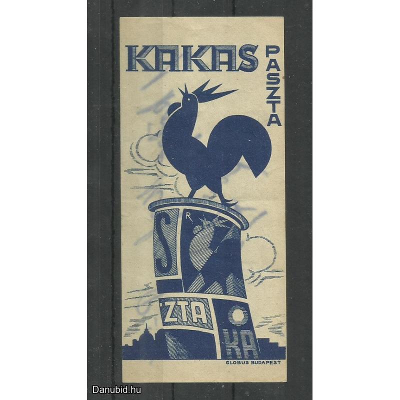 1920.-  1 db számolócédula - Kakas paszta