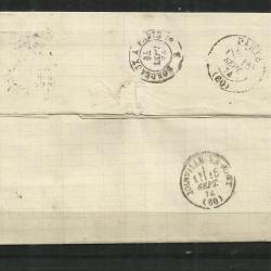 1874.- Levél Bordeaux-ból Párizsba - Franciaország
