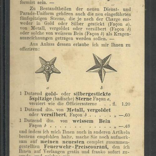 1899.- Csehország - Reklámképeslap -Tűzoltóegyenruha - futott