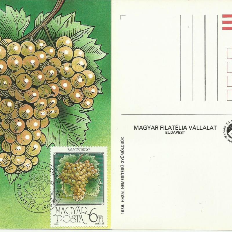 1986. - Gyümölcsök sor - MNH/** - Carte Maximum 6 db