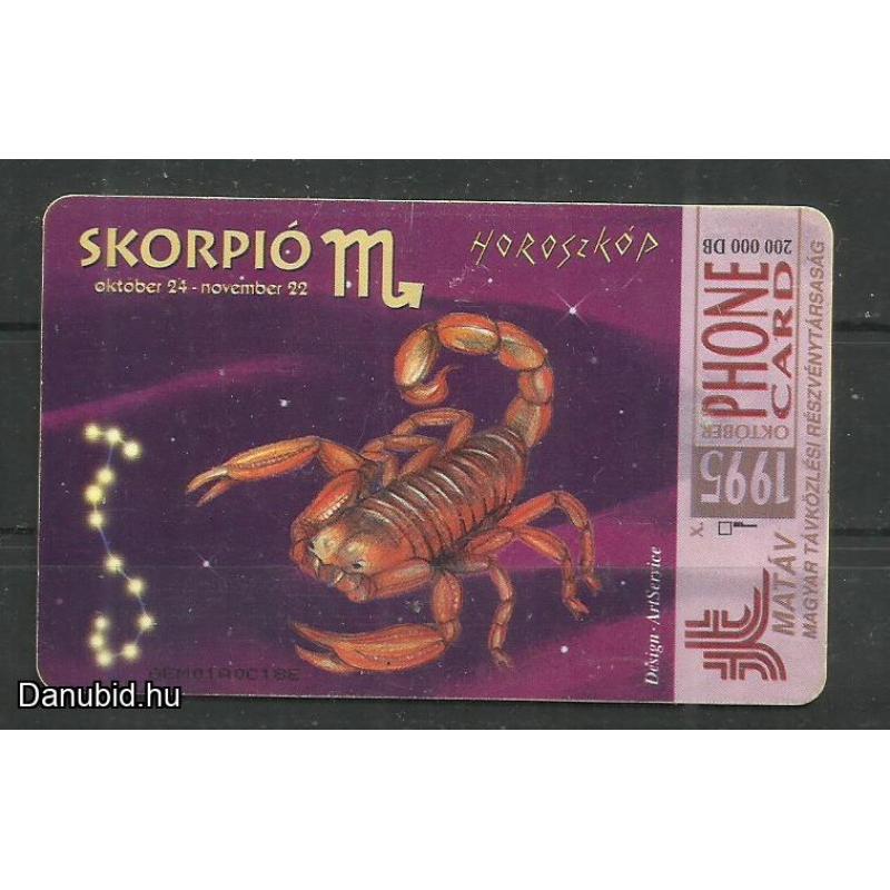 1995.- Horoszkóp - Skorpió - Magyar Telefonkártya
