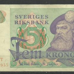 1978 .- Svédország-  5  kronor -  használt