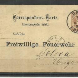1899.- Csehország - Reklámképeslap -Tűzoltóegyenruha - futott