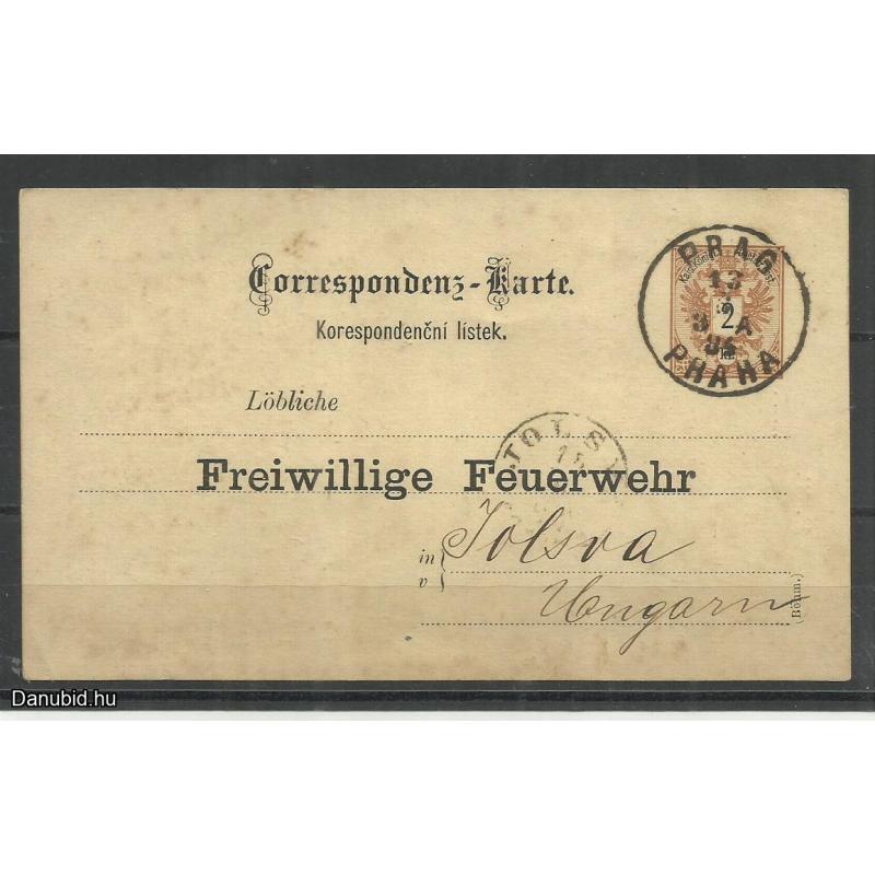 1899.- Csehország - Reklámképeslap -Tűzoltóegyenruha - futott