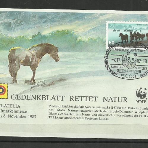 1987.- Németország - emléklap - MNH/** - vadlovak - musztáng