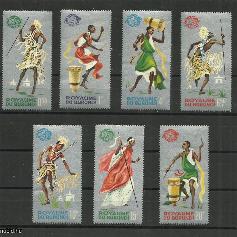 1966.- Burundi - MNH/** - Hagyományos táncosok („ezüst háttér”)