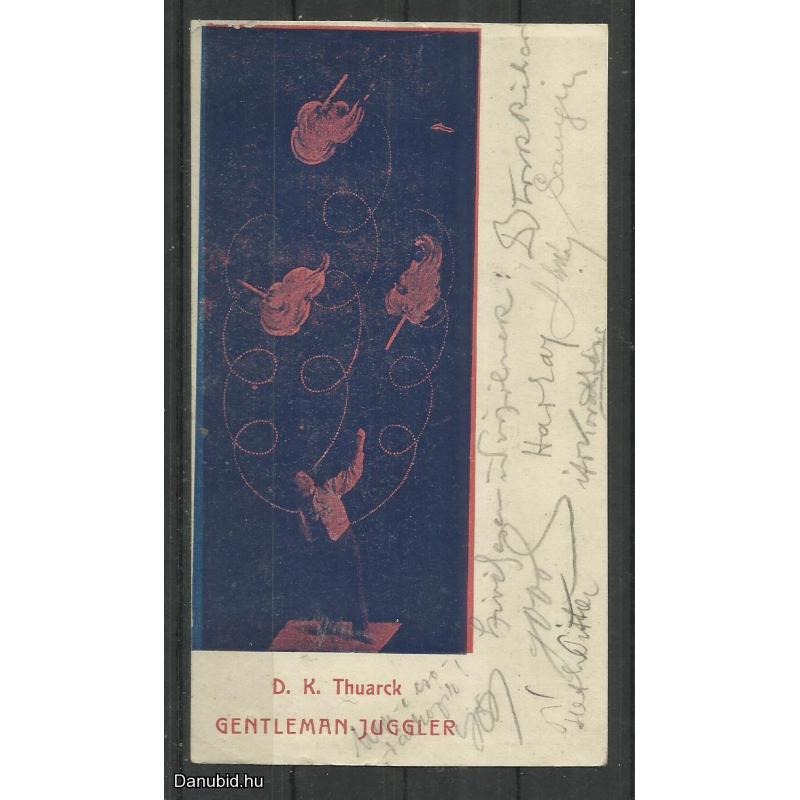 Zsonglőr tüzes fáklya - cirkusz - 1922 képeslap