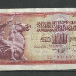 1986.- 100 Jugoszláv dinár - használt