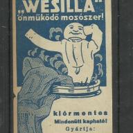 1920.-  1 db számolócédula - Wessila - önműködő