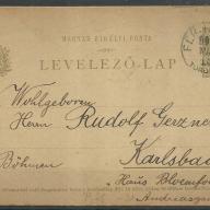 1908.- Levelezőlap - Perjámos  ról - Karlsbad - ba