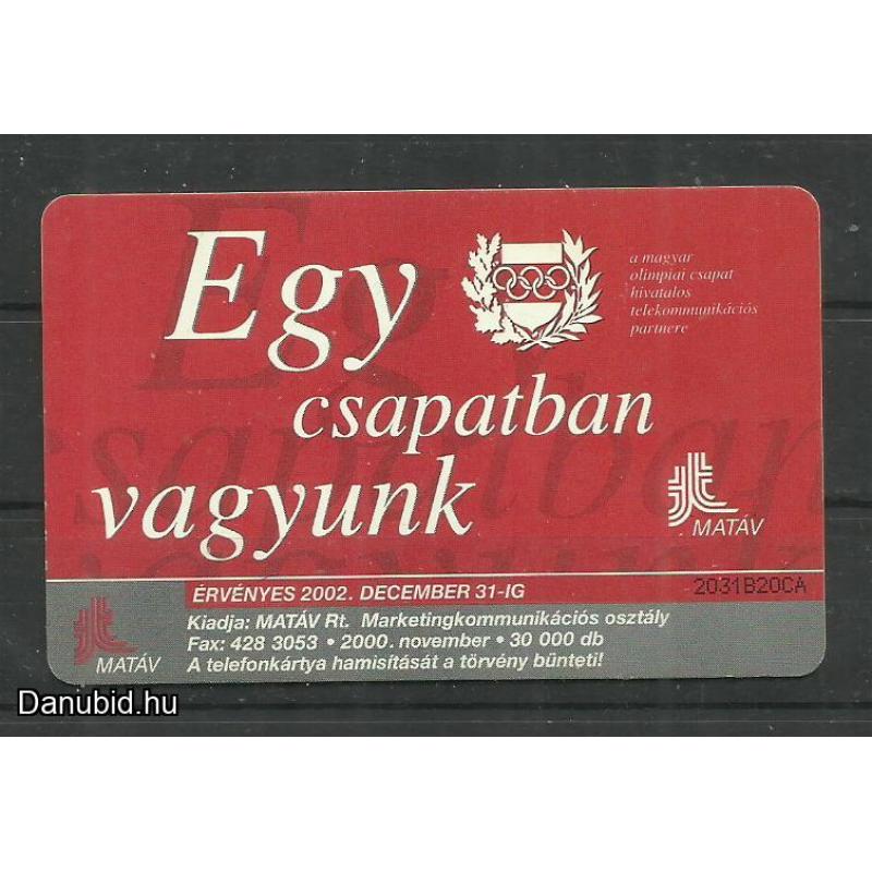 2000.- Sydney - Aranyérem  - Olimpia - Magyar Telefonkártya