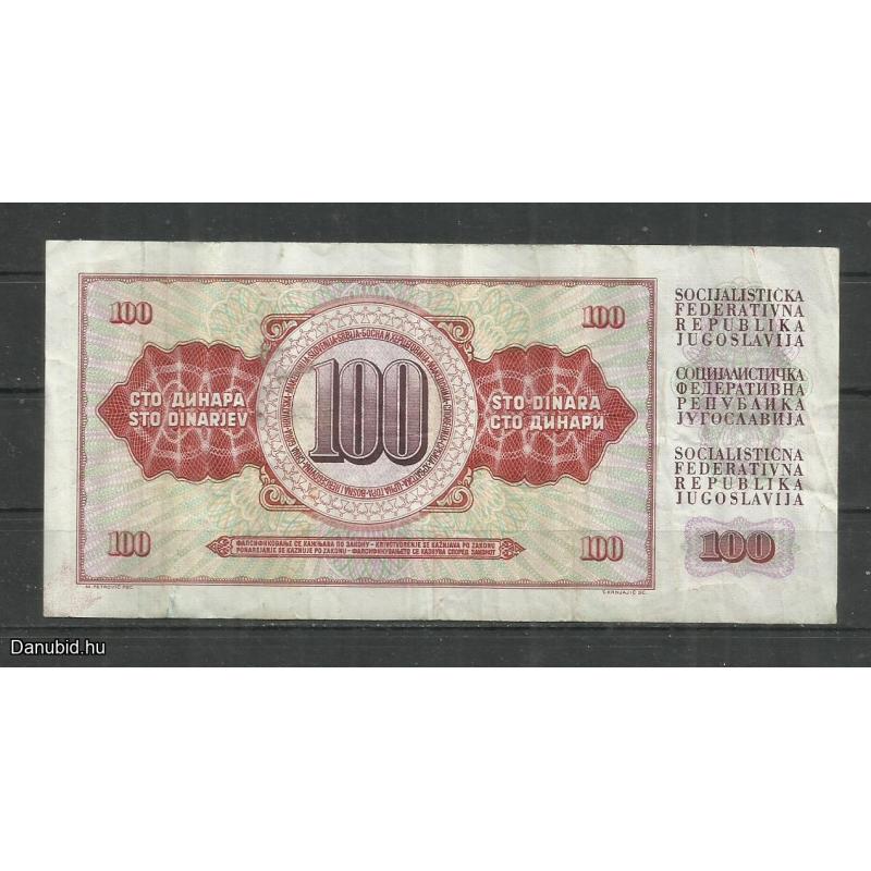 1986.- 100 Jugoszláv dinár - használt