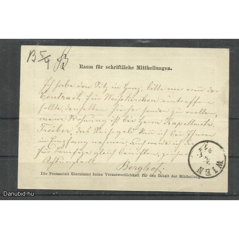 1871.- levelezőlap - futott - díjjegyes 2 kr - Graz