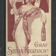 1920.-  1 db számolócédula - Graf Stefan Keglevich - konyak
