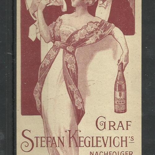 1920.-  1 db számolócédula - Graf Stefan Keglevich - konyak