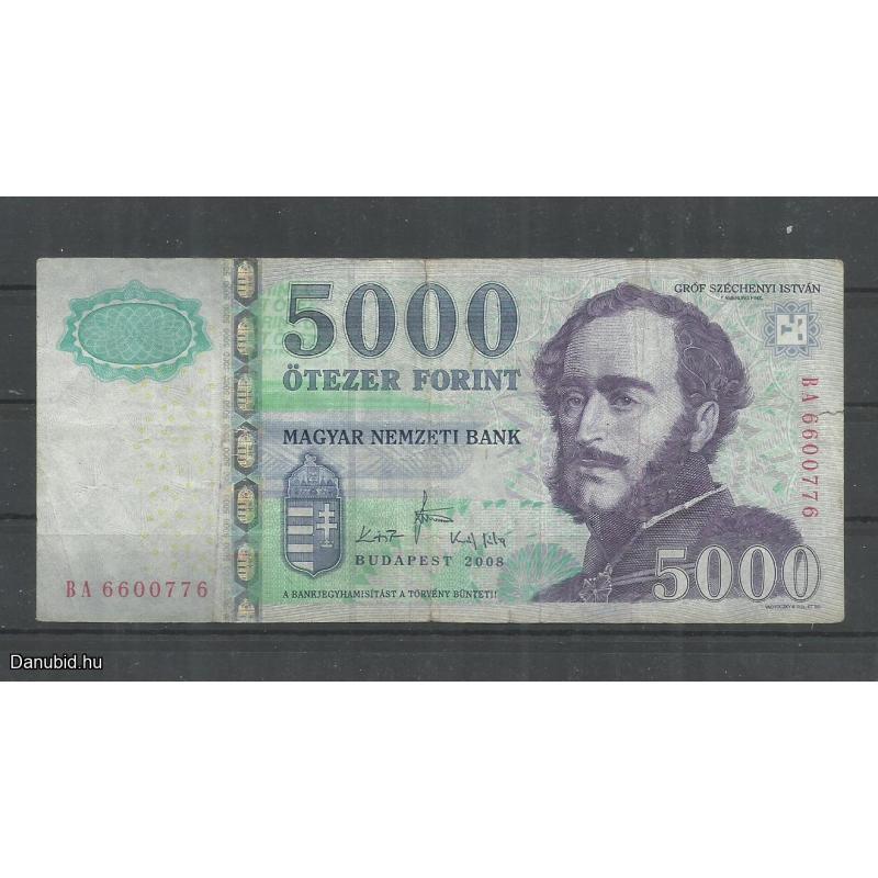 2008.- 5000 forint - használt állapot - BA - 776
