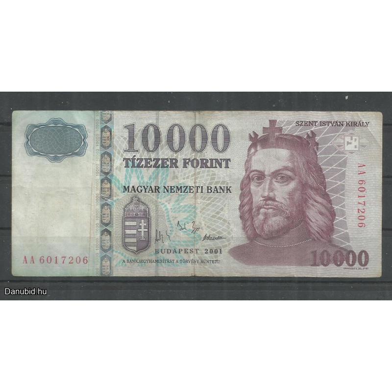 2001.- 10000 forint - használt állapot