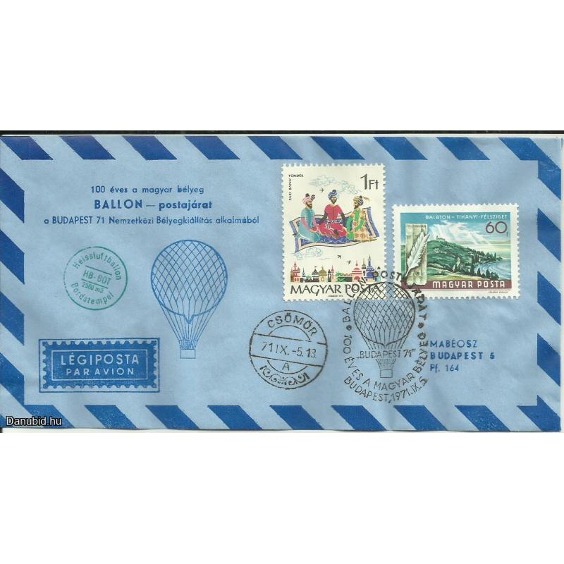 1971.- Csömör - ballon postajárat - MABEOSZ