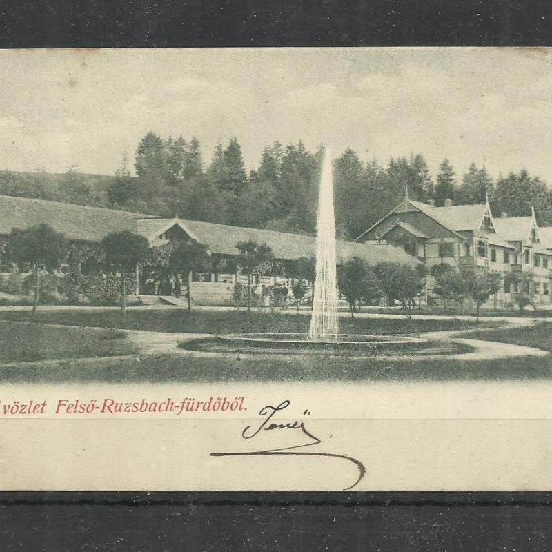 1905.- Üdvözlet Felső- Ruzsbach fürdőből - futott képeslap