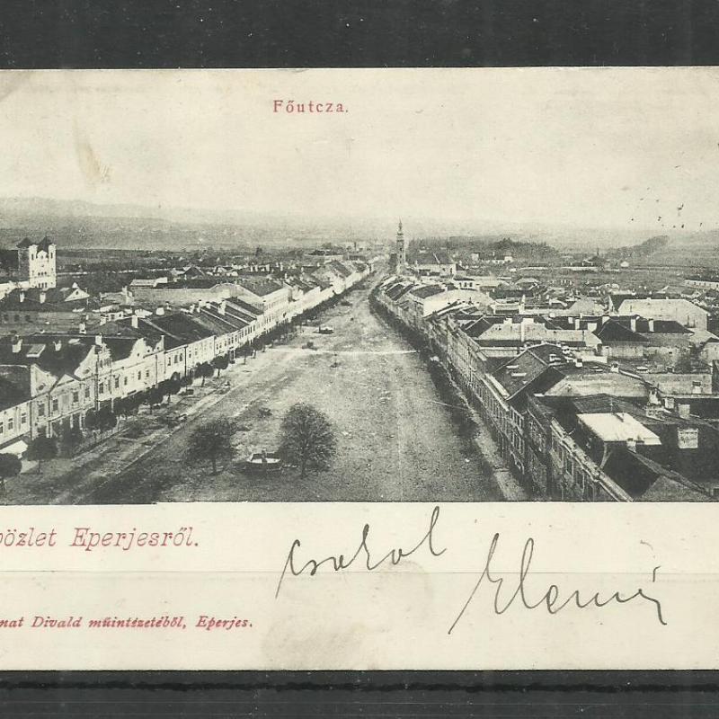 1904.-Üdvözlet Eperjes - futott képeslap