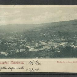 1899.-Üdvözlet Zilahról - futott képeslap