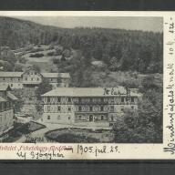1905.- Üdvözlet Feketehegy-fürdőből - futott képeslap
