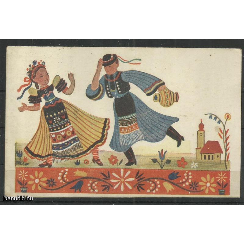 1951.- Népviselet - képeslap futott