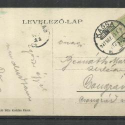 1907.-Kassa város látképe - futott képeslap