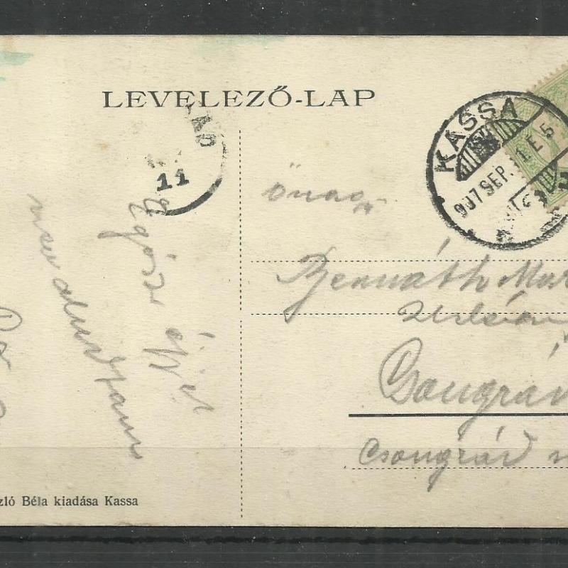 1907.-Kassa város látképe - futott képeslap