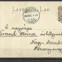 1899.-Üdvözlet Czeglédről - futott képeslap