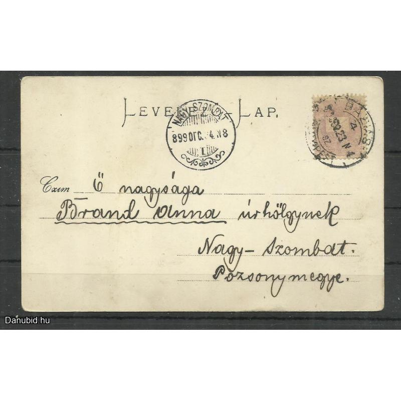 1899.-Üdvözlet Czeglédről - futott képeslap