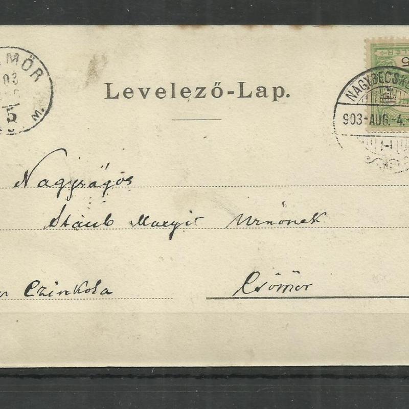 1903.- Nagy - Becskerek - "Zrenjanin" - futott képeslap