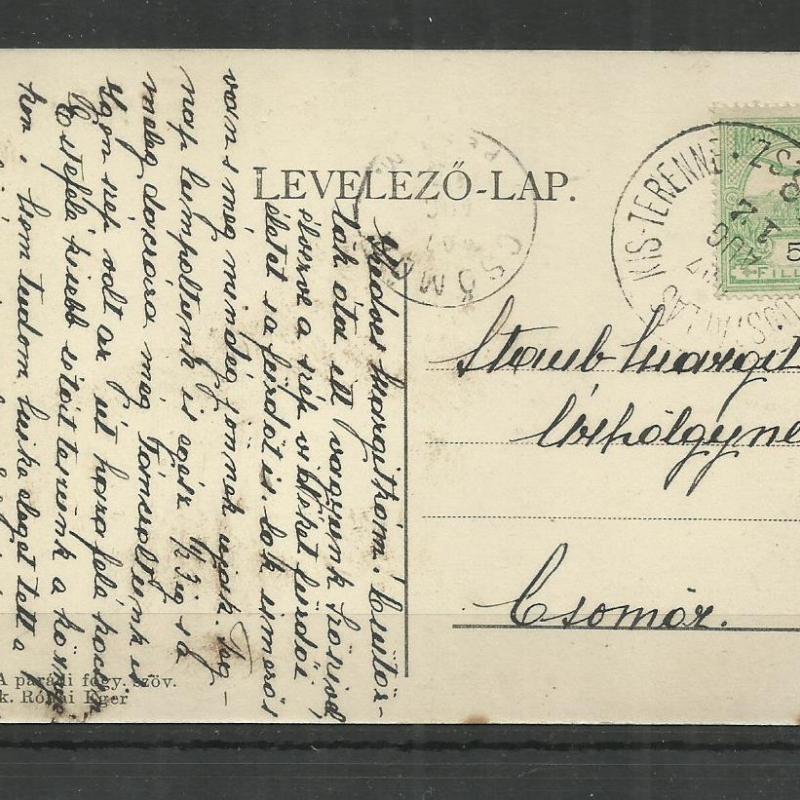 1907.-Üdvözlet Parádról - futott képeslap - Gróf Károlyi kastély