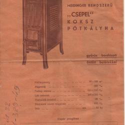 1936.- Weiss Manfréd koksztüzelésű kályhák