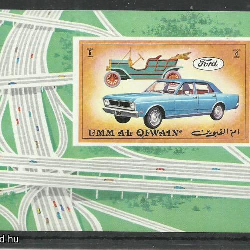 1972.- Umm al-Quwain - MNH/ ** 52. sz. blokk – Gépjárművek (Ford)