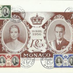 1956.- Monaco - képeslap - Grace Kelly és Rainier herceg esküvője