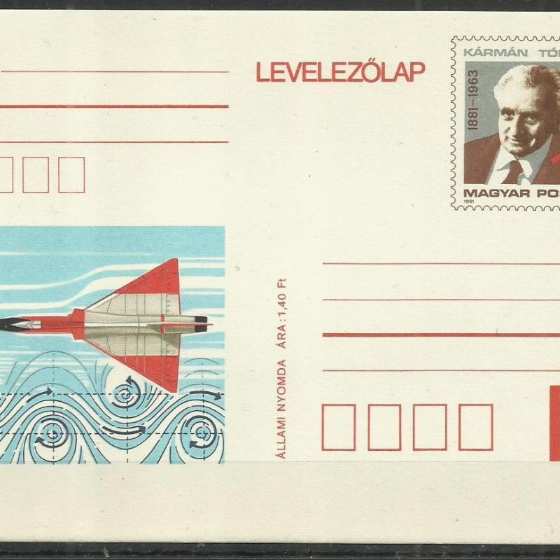 Levelezőlap - Kármán Tódor- díjjegyes - 1981