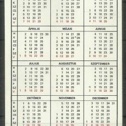 1979.- MALÉV - kártyanaptár Hőlégballon